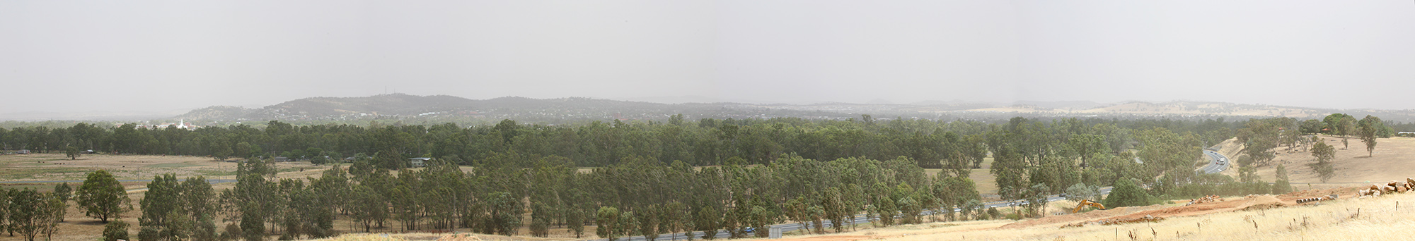 Smoke haze over Wagga Jan 2013